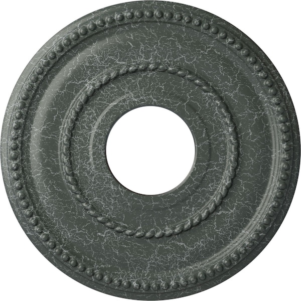 Ekena Millwork Valeriano Medallion (Canopies up to 6 1/4"), 12 1/8"OD x 3 5/8"ID x 3/4"P, Athenian Green Crackle CM12VAAGC - main
